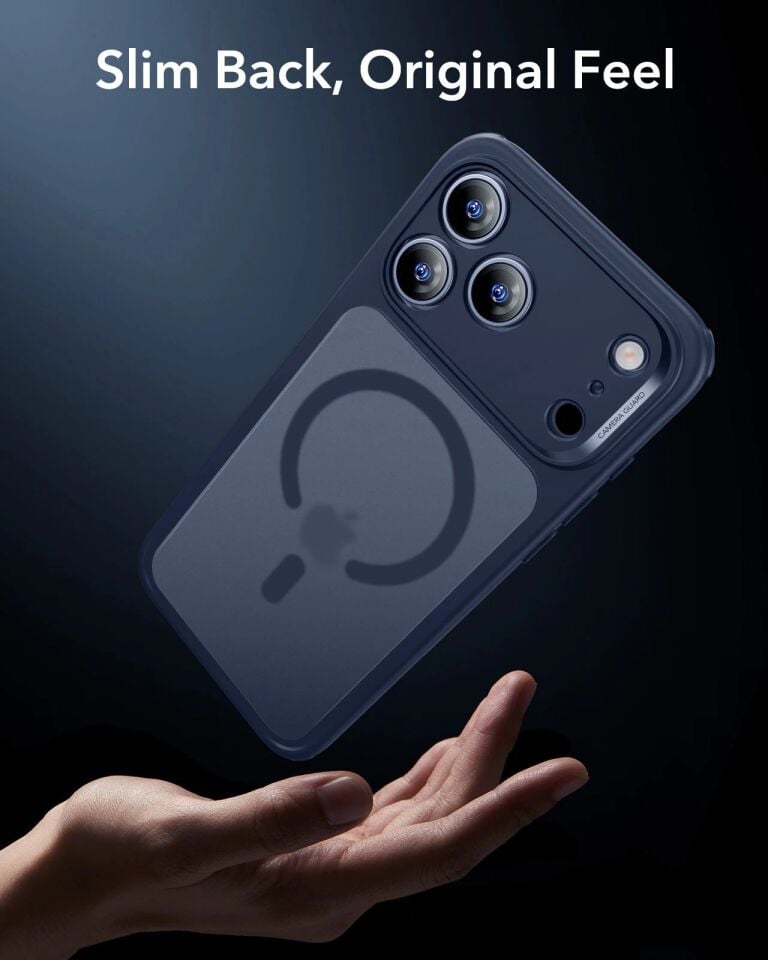 ESR Apple iPhone 17 Pro Classic Hybrid Kamera Kontrol Koruma Butonlu Magsafe Kapak Mavi