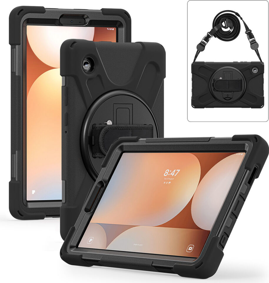 Five-E Samsung Galaxy Tab A11 8.7 Inc 2025 Zırhlı Armour Defender Askılı Kılıf Sm- X310