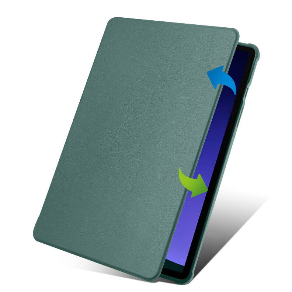 Samsung Galaxy Tab S10 Fe Yatay ve Dikey Dönebilen Standlı Kalem Şarjına Uygun Darbe Dayanıklı Thermix Kılıf Koyu Yeşil