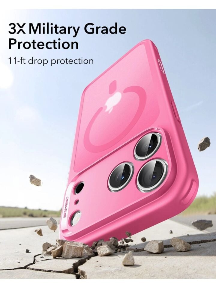 ESR Apple iPhone 17 Pro Classic Hybrid Kamera Kontrol Koruma Butonlu Magsafe Kapak Pembe