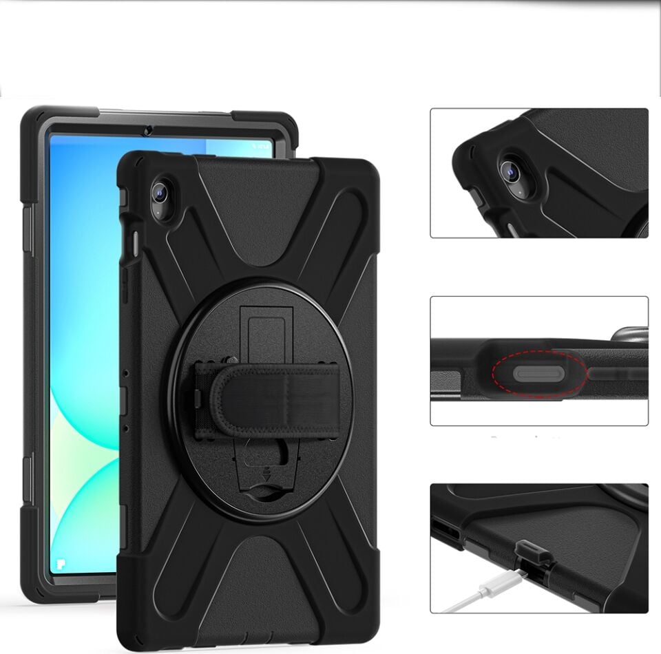 Samsung Galaxy Tab S10 Fe Plus 13.1 Inc 2025 Zırhlı Armour Defender Askılı Kılıf SM-X620
