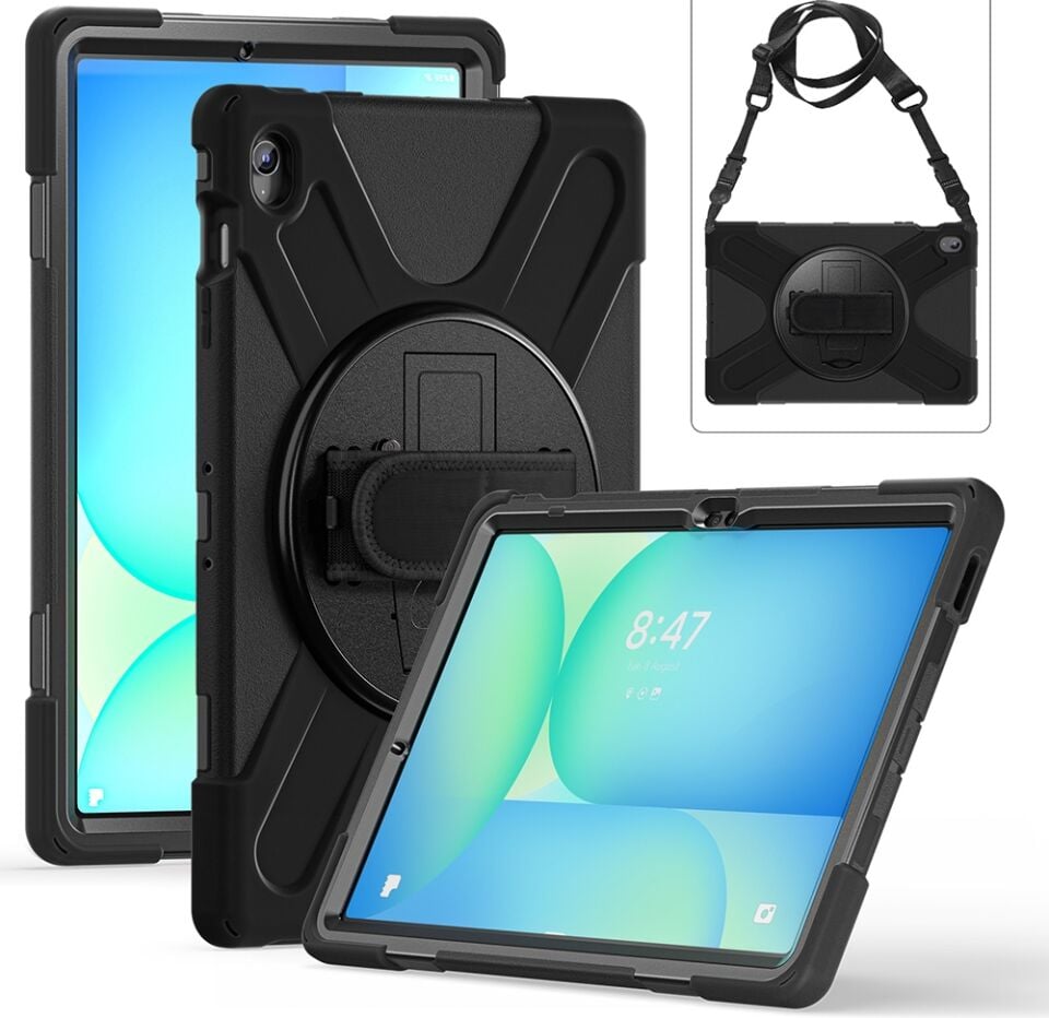Samsung Galaxy Tab S10 Fe Plus 13.1 Inc 2025 Zırhlı Armour Defender Askılı Kılıf SM-X620