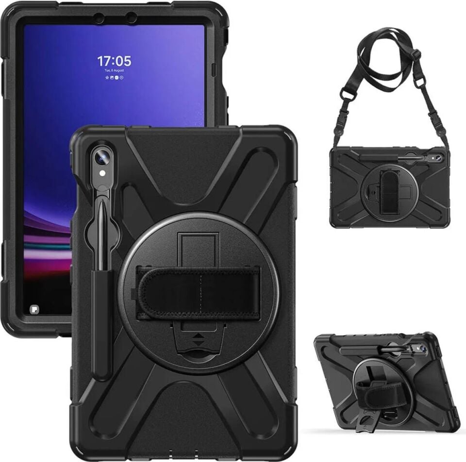 Five-E Samsung Galaxy Tab S10 Fe 2025 Zırhlı Armour Defender Askılı Kılıf Sm- X520