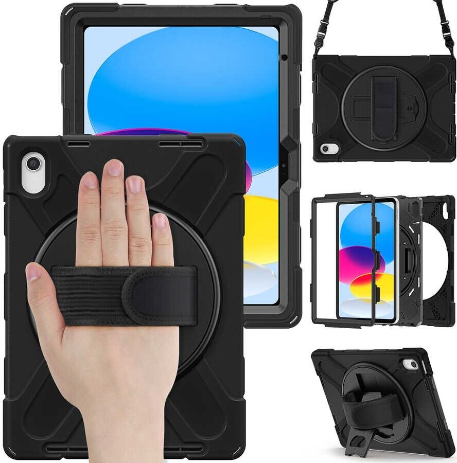 Five-E Apple iPad 11. Nesil (A16) 11 Inc 2025 Zırhlı Armour Defender Askılı Kılıf