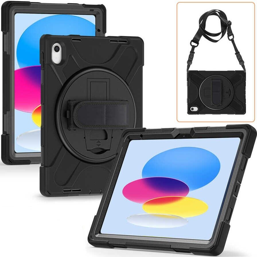 Five-E Apple iPad 11. Nesil (A16) 11 Inc 2025 Zırhlı Armour Defender Askılı Kılıf
