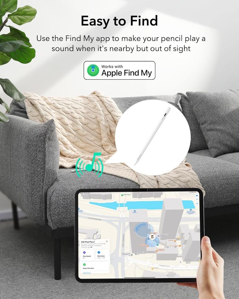 ESR Geo Apple iPad Find My Özellikli Type-C Şarj Girişli Dijital Dokunmatik Kalem Beyaz