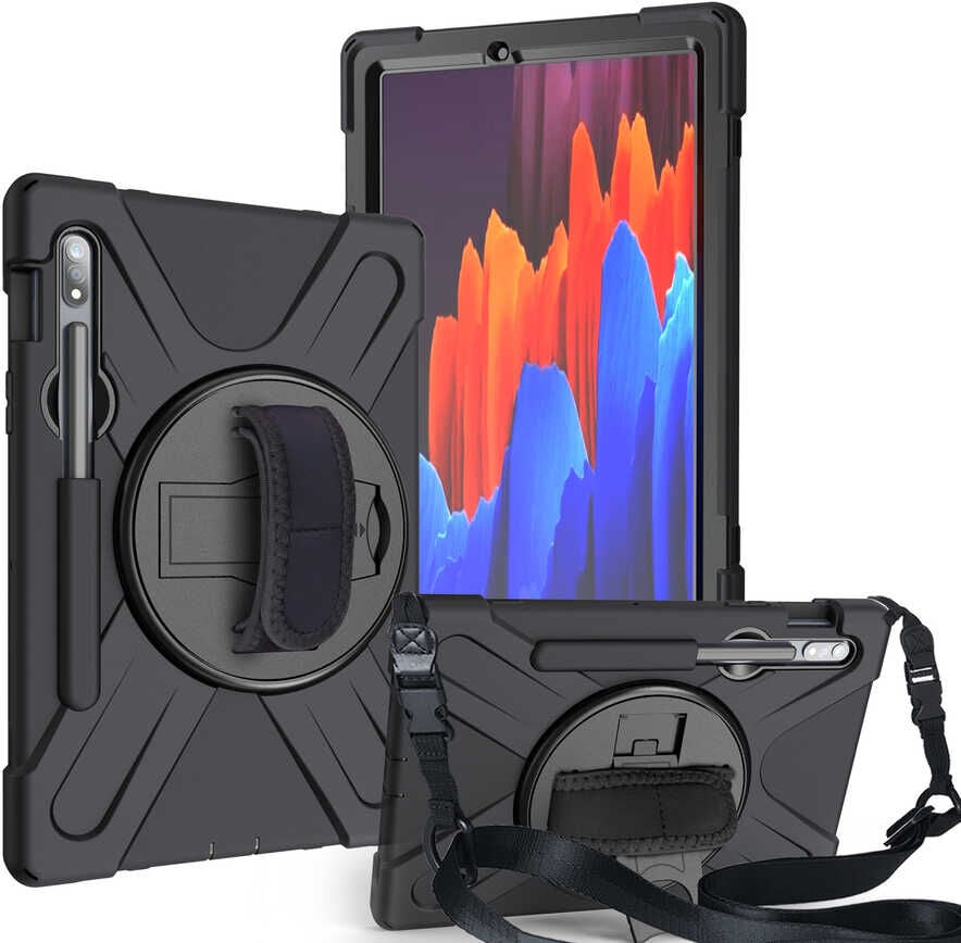 Samsung Galaxy Tab S7 Zırhlı Armour Defender Askılı Kılıf Sm - T870