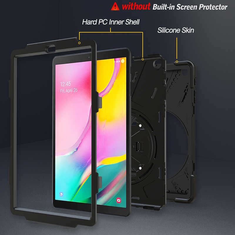 Samsung Galaxy Tab A Zırhlı Armour Defender Askılı Kılıf Sm - T510