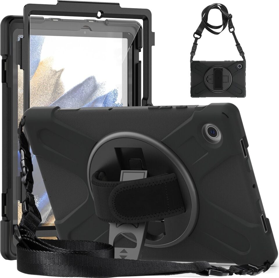 Samsung Galaxy Tab A8 Zırhlı Armour Defender Askılı Kılıf Sm - X200