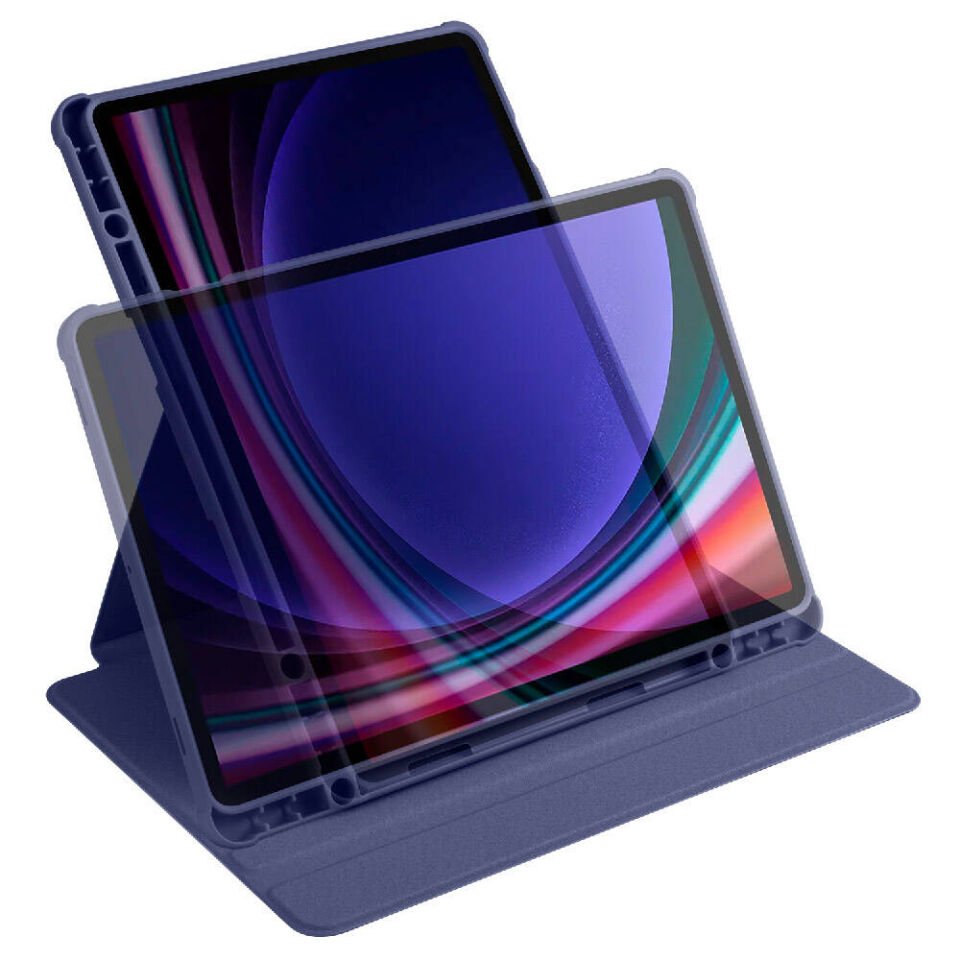 Samsung Galaxy Tab S9 Plus Yatay ve Dikey Dönebilen Standlı Kalem Şarjına Uygun Darbe Dayanıklı Thermix Kılıf Lacivert