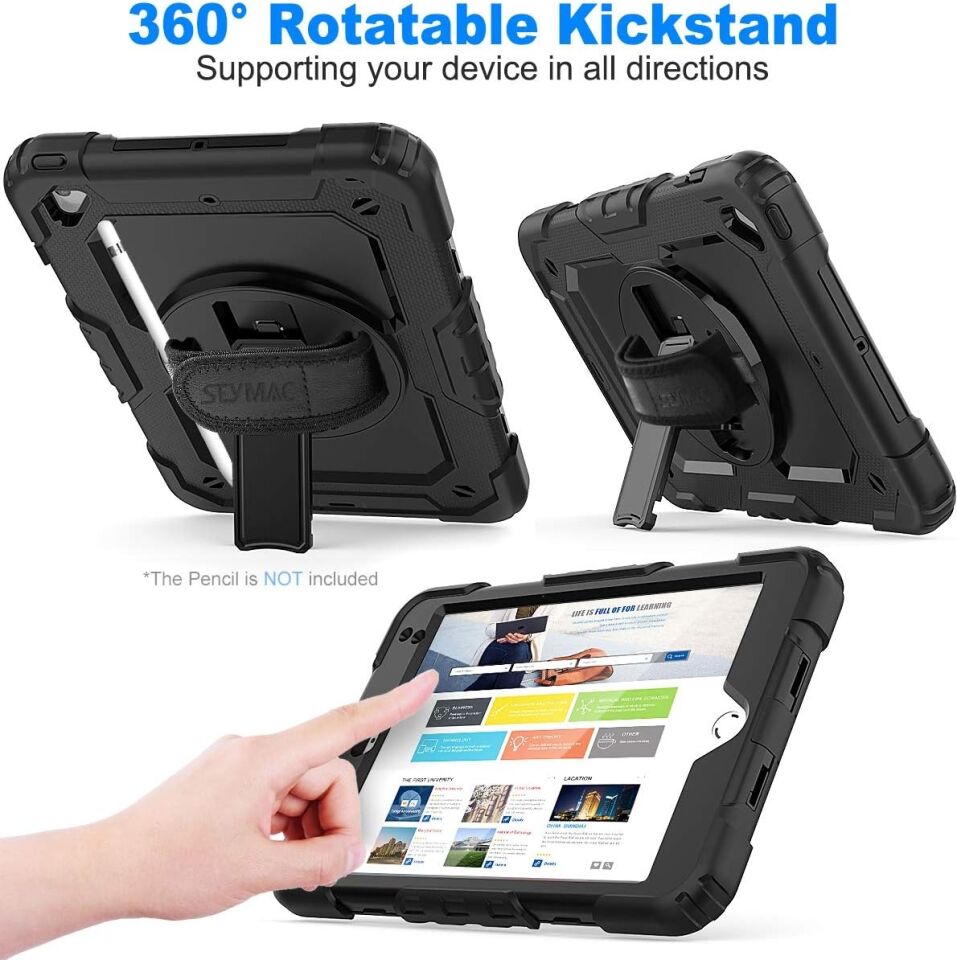 Five-E Apple iPad Mini 4 Nesil Zırhlı Armour Defender Askılı Kılıf A1538 A1550