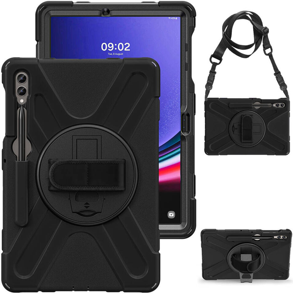 Samsung Galaxy Tab S9 Fe Plus Zırhlı Armour Defender Askılı Kılıf Sm- X610