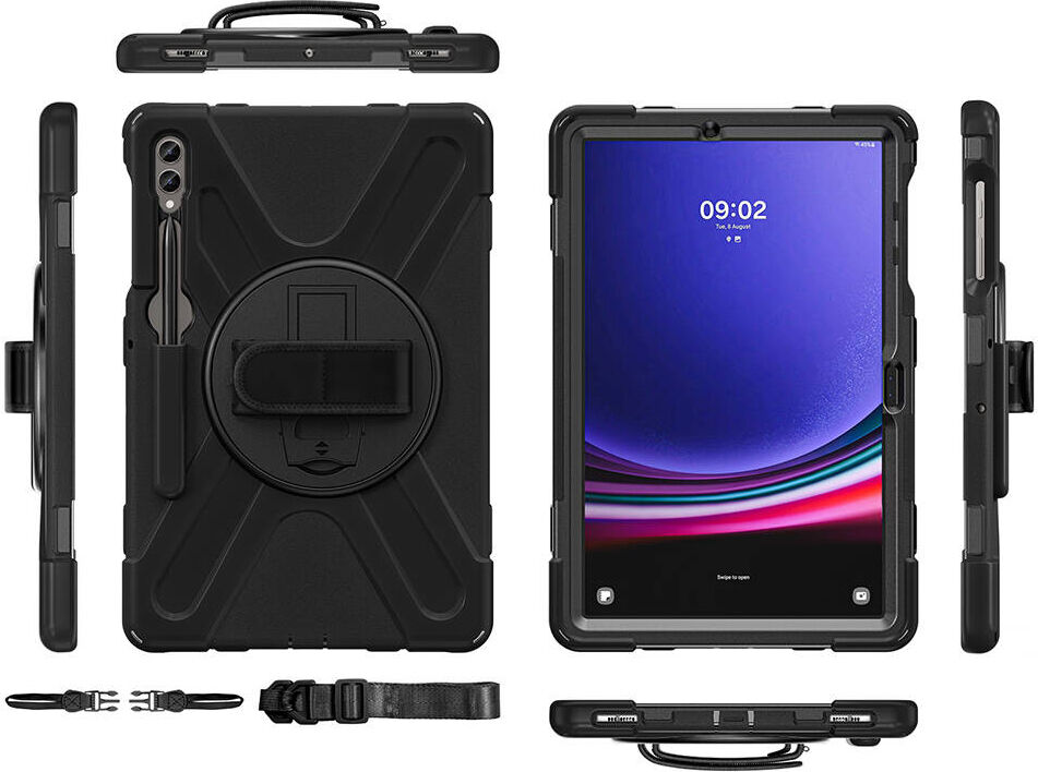 Samsung Galaxy Tab S9 Fe Plus Zırhlı Armour Defender Askılı Kılıf Sm- X610