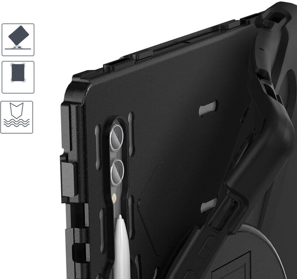 Five-E Samsung Galaxy Tab S10 Ultra Zırhlı Armour Defender Askılı Kılıf SM-X920