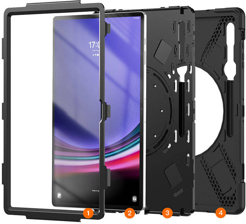 Samsung Galaxy Tab S9 Ultra Zırhlı Armour Defender Askılı Kılıf Sm - X910 916