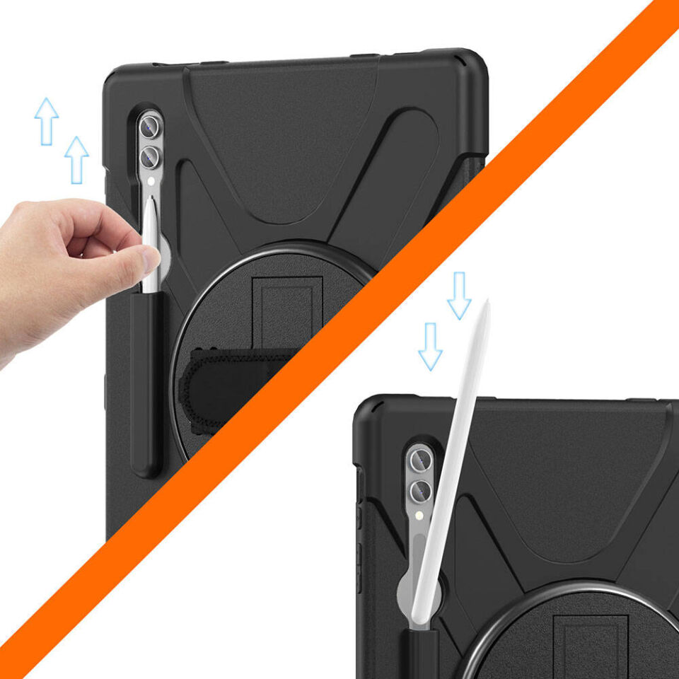 Samsung Galaxy Tab S9 Ultra Zırhlı Armour Defender Askılı Kılıf Sm - X910 916