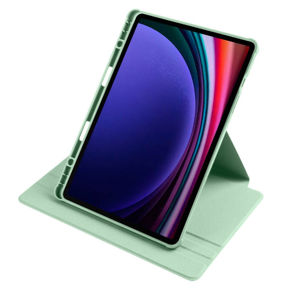 Samsung Galaxy Tab S7 Fe Yatay ve Dikey Dönebilen Standlı Kalem Şarjına Uygun Darbe Dayanıklı Thermix Kılıf Yeşil