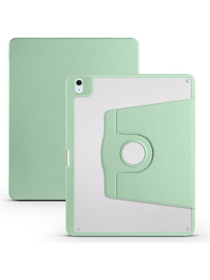 Apple iPad Air 13 M3 Dönebilen Standlı Kalem Bölmeli Koruyucu Kılıf Stylus Kalem ve Nano Ekran Koruyucu Çok Fonksiyonlu Set