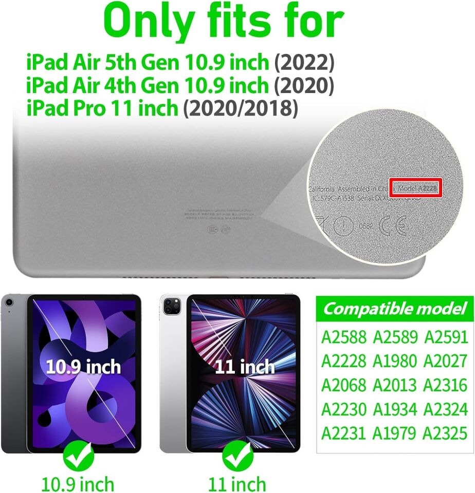 Five-E Apple iPad Air 4 10.9 Inç Zırhlı Armour Defender Askılı Kılıf A2316 A2324 A2325 A2072