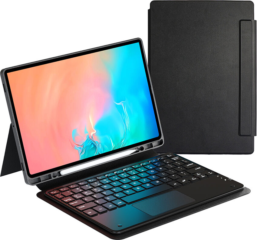 Samsung Galaxy Tab S11 Ultra Darbeye Dayanıklı Kalemlikli Touchpadli Ingilizce Q Klavyeli 2 In 1 Protection Kılıf Sm- X930