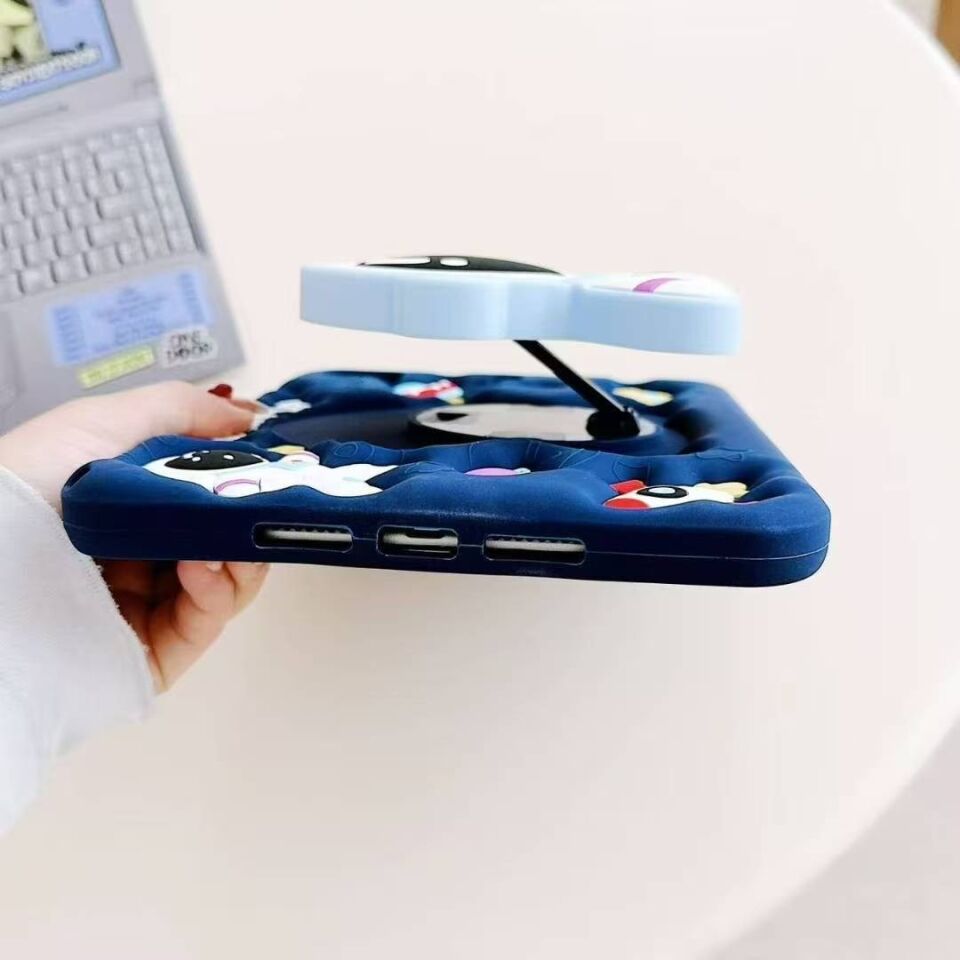 Five-E Apple iPad Air 5 (2022) 10.9 Kalem Bölmeli Standlı ve Boyun Askılı Astral Çocuk Tablet Kılıf A2591 A2589 A2588