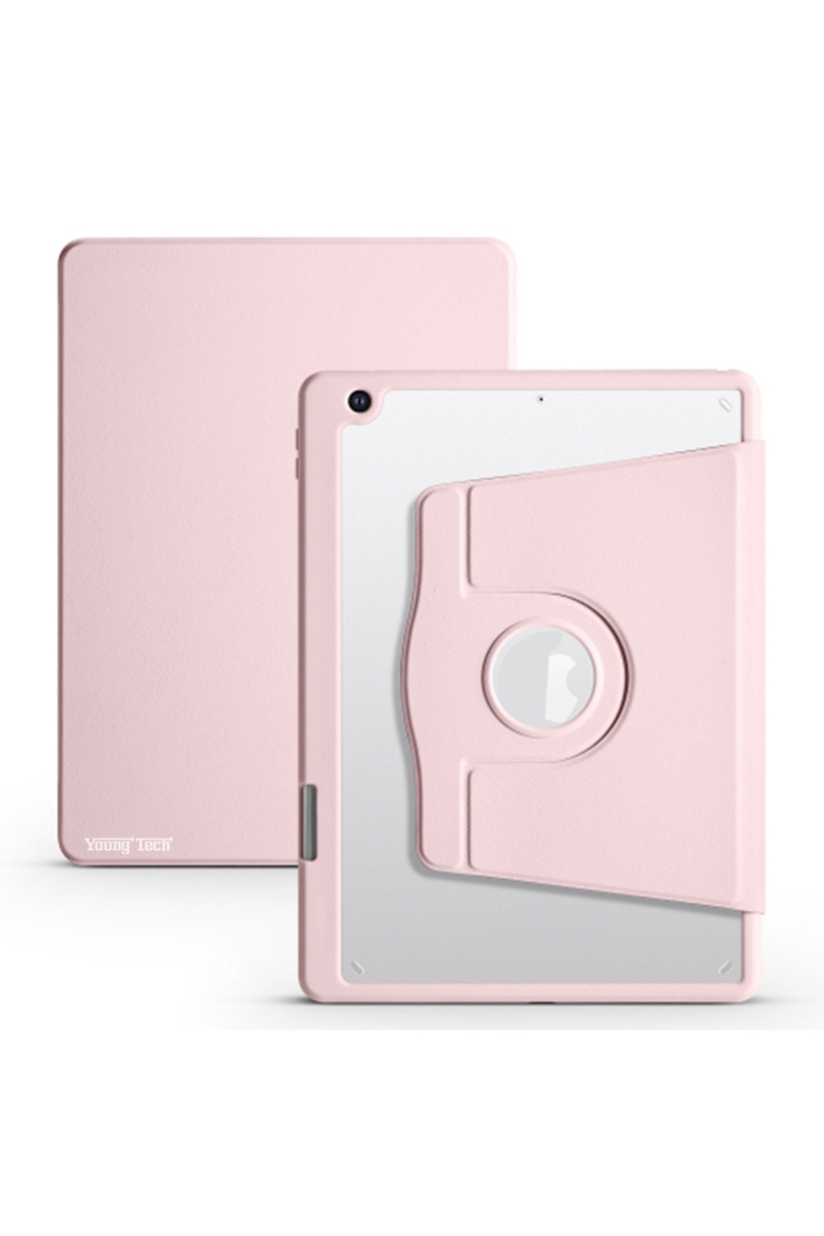 Apple iPad 8. Nesil 10.2 (2020) Yatay Standlı Dönebilen Kalemlikli Darbe Dayanıklı Kılıf A2270 A2428 A2429 A2430 Pembe