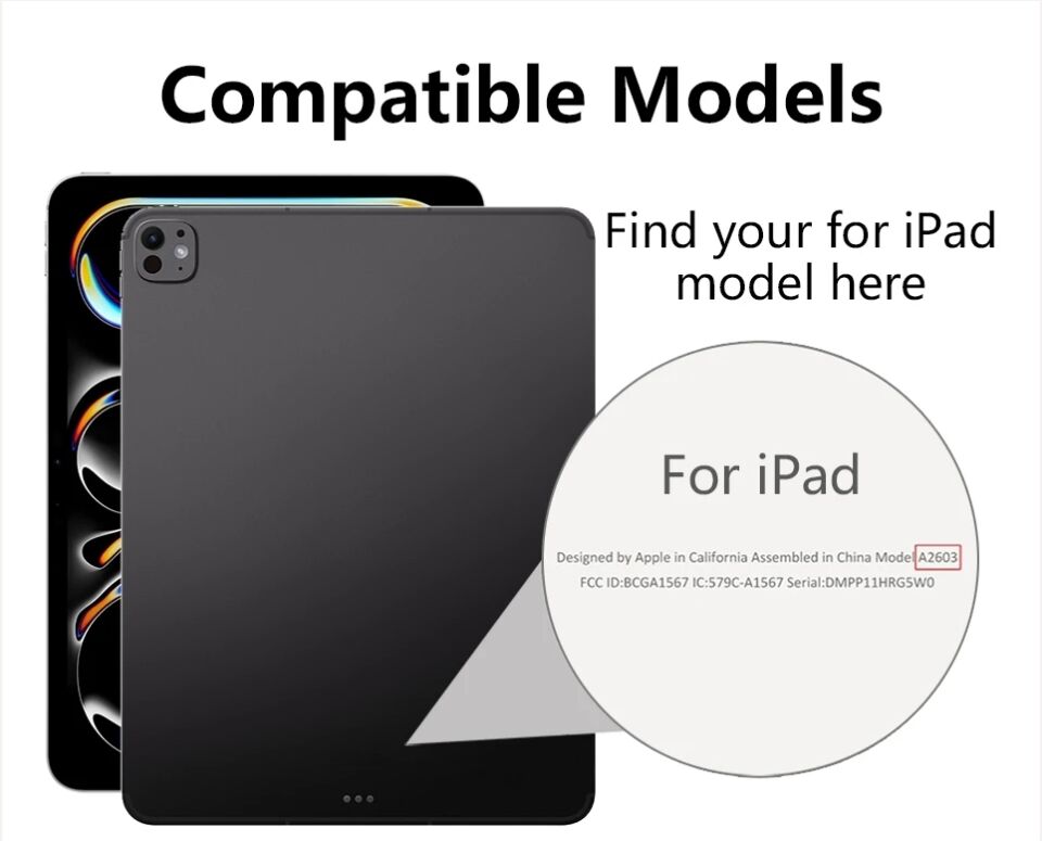 Apple iPad Air 11 Inc M3 (2025) Kartlıklı Multifonksiyonel Manyetik Standlı Kalemlikli Zırhlı Smart Kılıf A3266 A3267