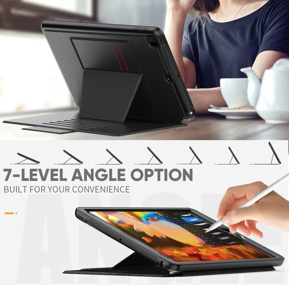 Apple iPad Air 13 Inc M2 (2024) Kartlıklı Multifonksiyonel Manyetik Standlı Kalemlikli Zırhlı Smart Kılıf A2898 A2899
