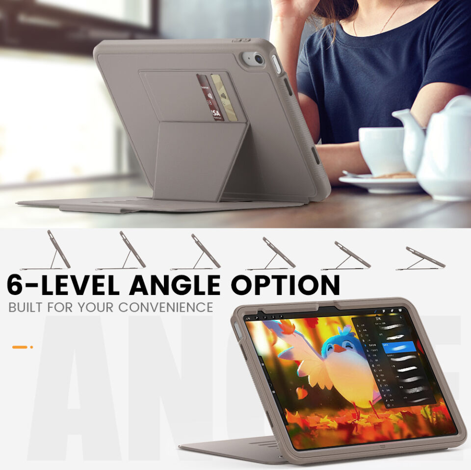 Apple iPad Air 13 Inc M2 (2024) Kartlıklı Multifonksiyonel Manyetik Standlı Kalemlikli Zırhlı Smart Kılıf A2898 A2899