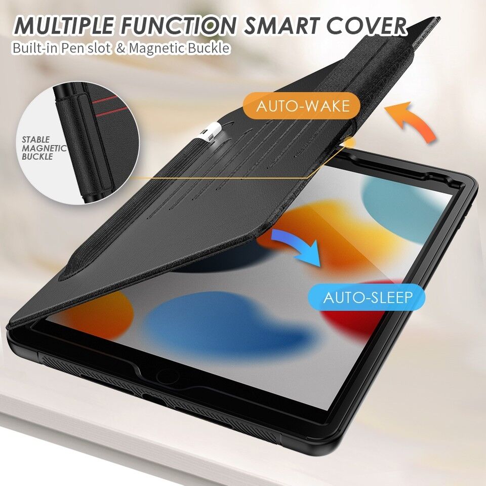 Apple iPad Mini A17 Pro (7.nesil) 2024 Kartlıklı Multifonksiyonel Manyetik Standlı Kalemlikli Zırhlı Smart Kılıf A2993 A2995