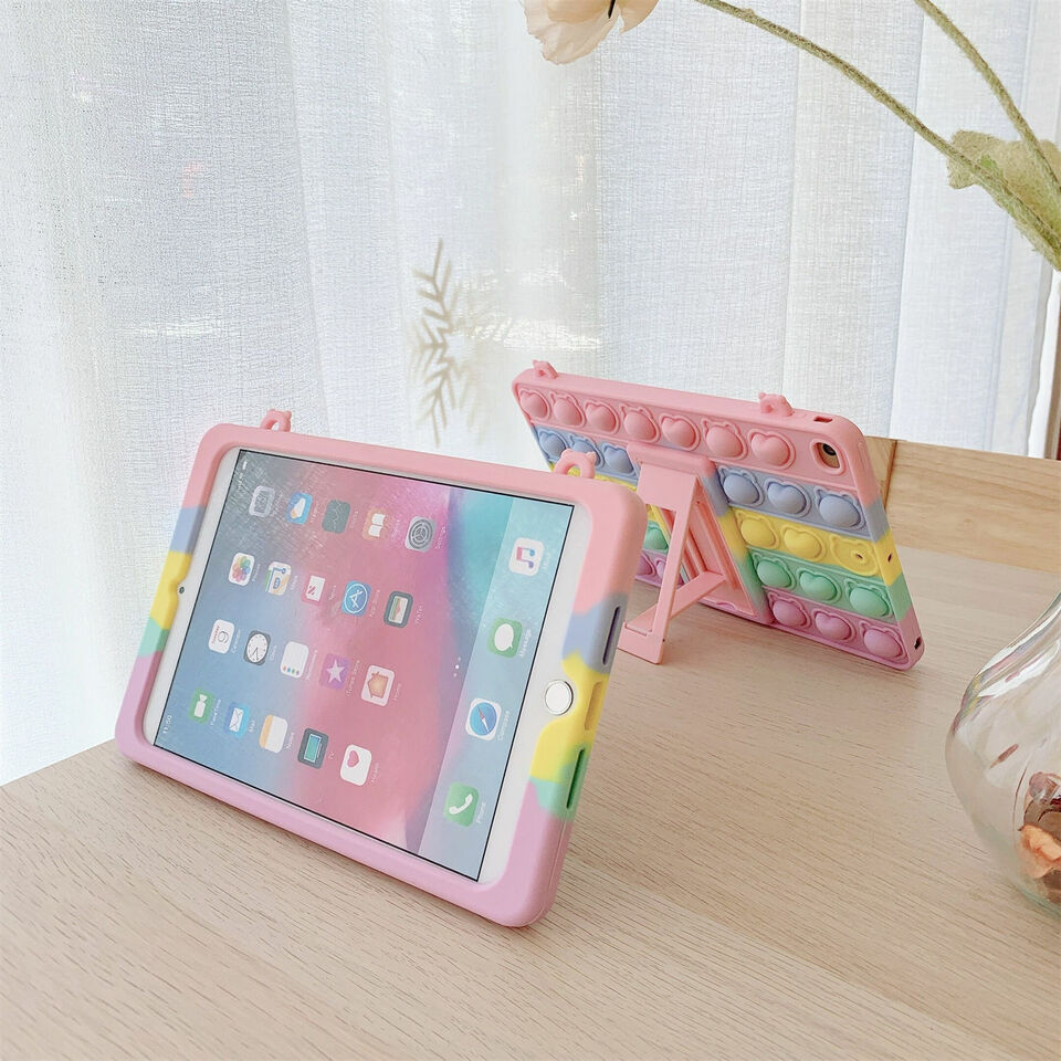 Five-E Samsung Galaxy Tab S10 Fe Çocuklar Için Standlı ve Askılı Hasara Dayanıklı Bubble Kılıf Sm- X520
