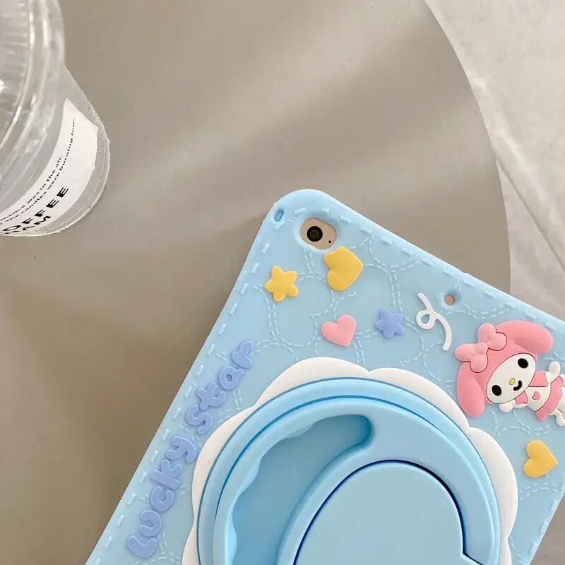 Five-E Apple iPad 8. Nesil 10.2 Inc Çocuklar Için Standlı ve Askılı Hasara Dayanıklı Cinnamoroll Kılıf A2602 A2604