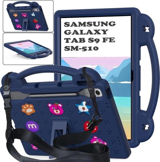 Five-E Samsung Galaxy Tab S9 10.9 (2023) Çocuklar Için Askılı Standlı Hayvan Figürlü Silikon Nemo Kılıf SM-X710 X716B X718U
