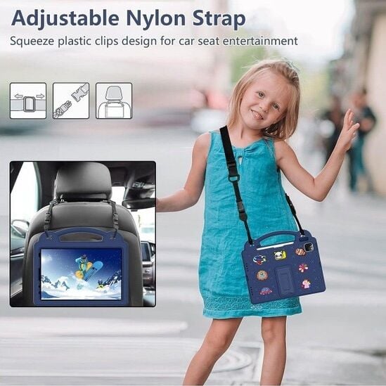 Five-E Samsung Galaxy Tab A7 10.4 (2020) Çocuklar Için Askılı Standlı Hayvan Figürlü Silikon Nemo Kılıf SM-T500 T505 T507