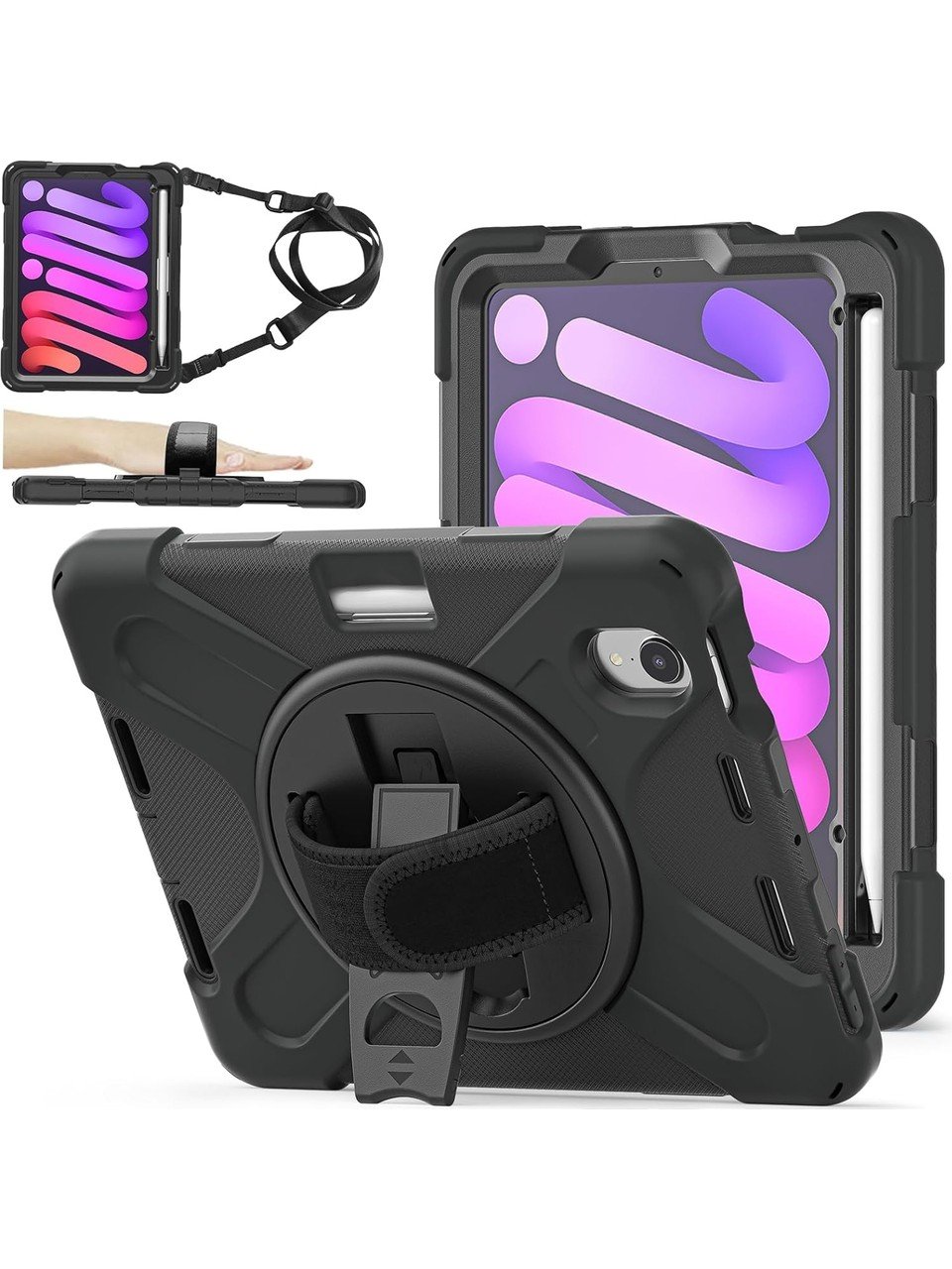  Apple iPad Mini 6 Nesil Zırhlı Armour Defender Askılı Kılıf A2567 A2568 A2569