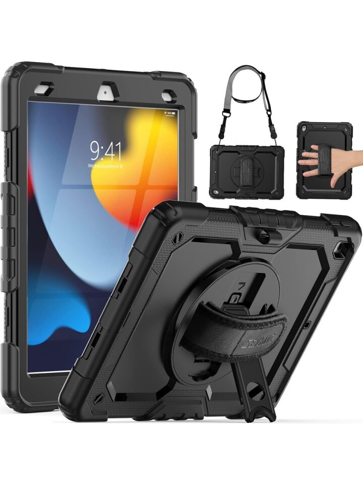  Apple iPad 7. Nesil 10.2 Inç Zırhlı Armour Defender Askılı Kılıf A2197 A2200 A2198