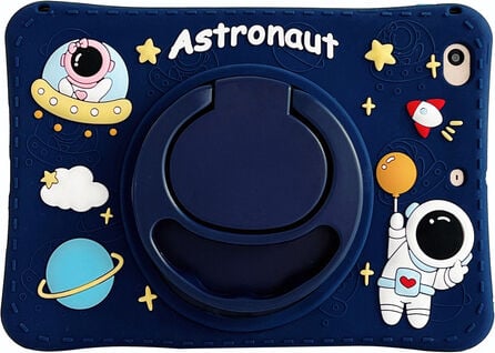 Five-E Apple iPad 9. Nesil (2021) 10.2  Standlı ve Boyun Askılı Astronot Figürlü Çocuk Tablet Kılıf A2604 A2602
