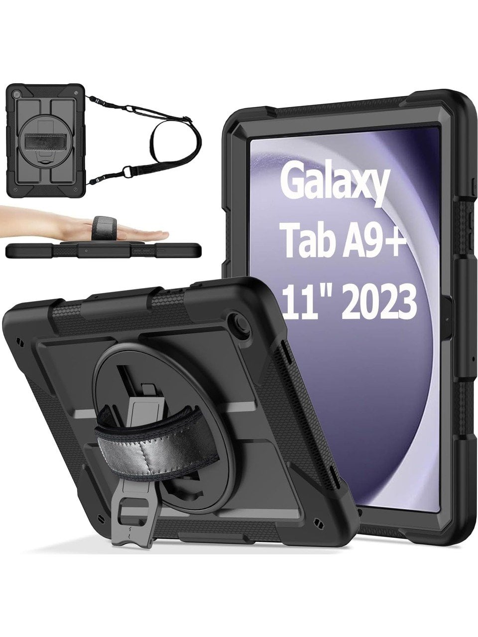  Samsung Galaxy Tab A9 Plus 2023 Zırhlı Armour Defender Askılı Kılıf SM-X210/X216/X218