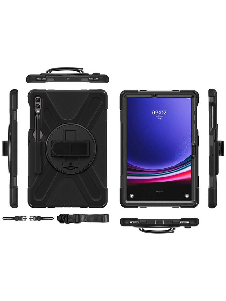  Samsung Galaxy Tab S9 Fe Plus Zırhlı Armour Defender Askılı Kılıf Sm- X610