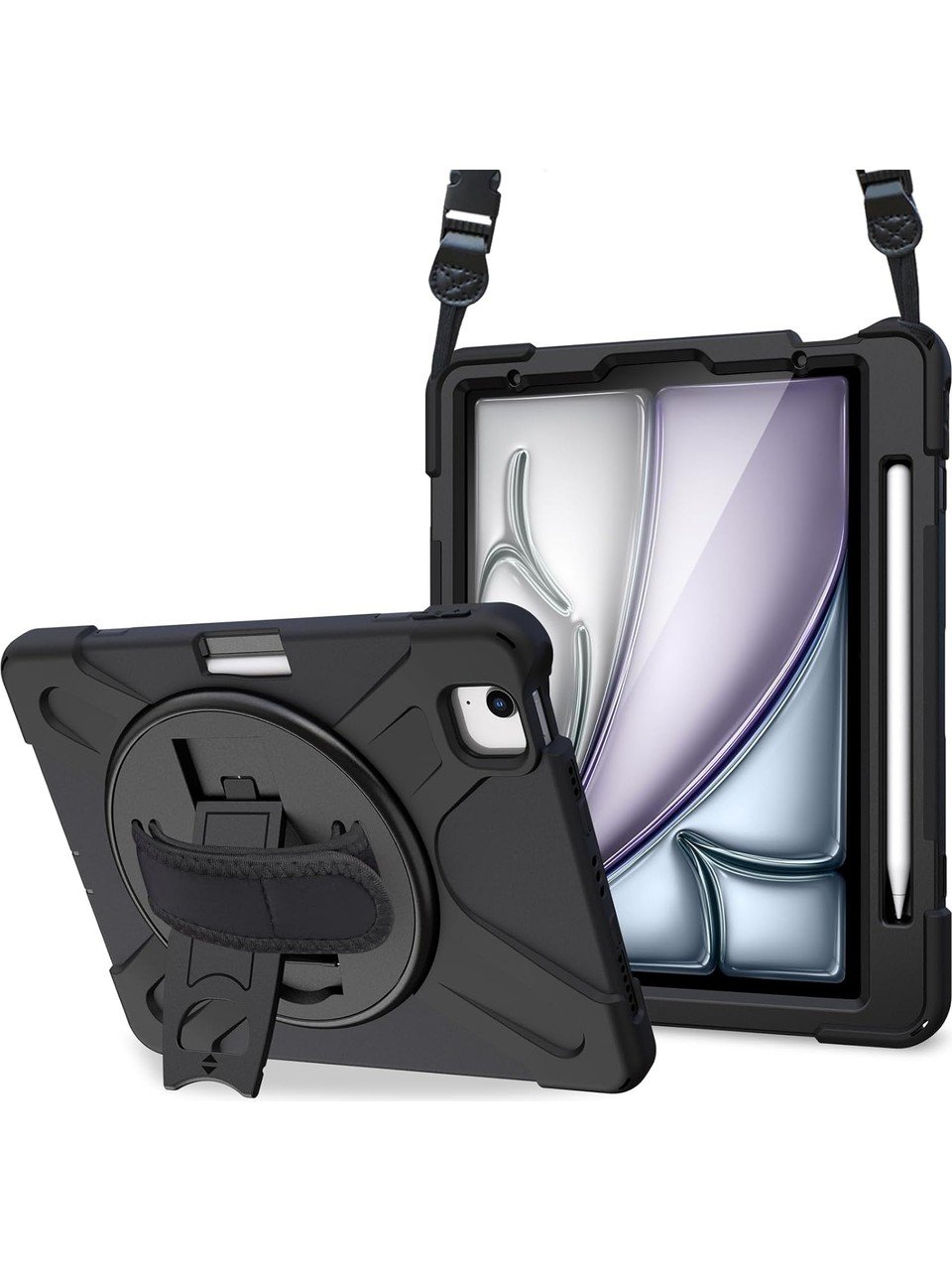  Apple iPad Air 11 Inç 6. Nesil (2024) Zırhlı Armour Defender Kalemlikli Askılı Kılıf A2899 A2900