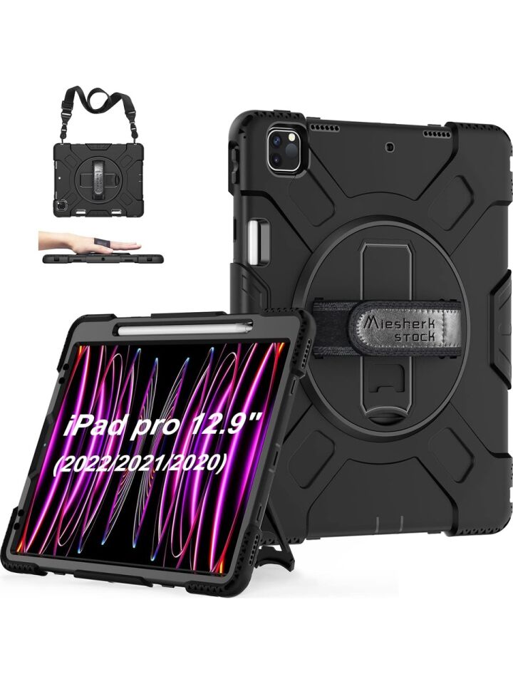  Apple iPad Pro 12.9 2020 4. Nesil Zırhlı Armour Defender Askılı Kılıf A2229 A2069 A2232 A2233