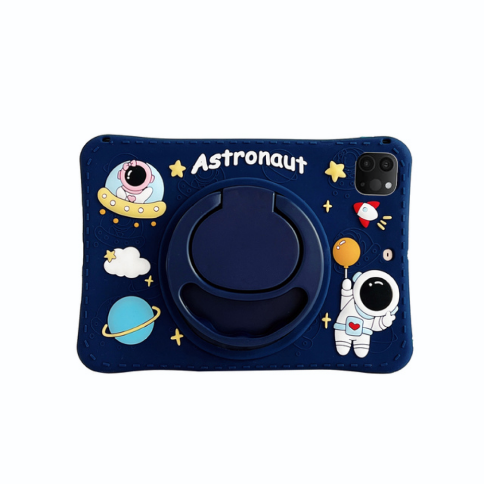  Apple iPad Pro 11 3. Nesil (2021) Standlı ve Boyun Askılı Astronot Figürlü Çocuk Tablet Kılıf A2301