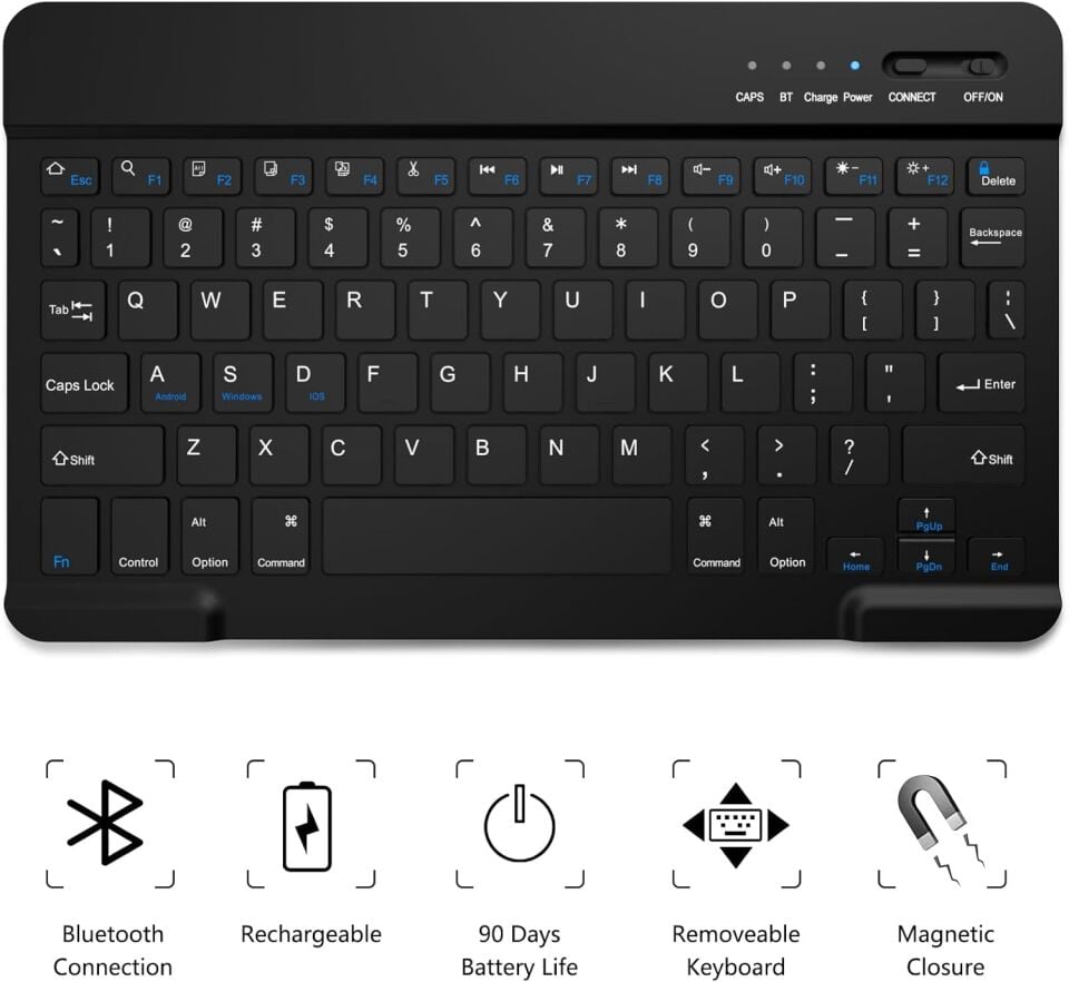 Apple iPad Air 11 M4 (2026) Rgb LED Işıklı Türkçe Karakterli Bluetooth Özellikli Kalemlikli Klavyeli Kılıf