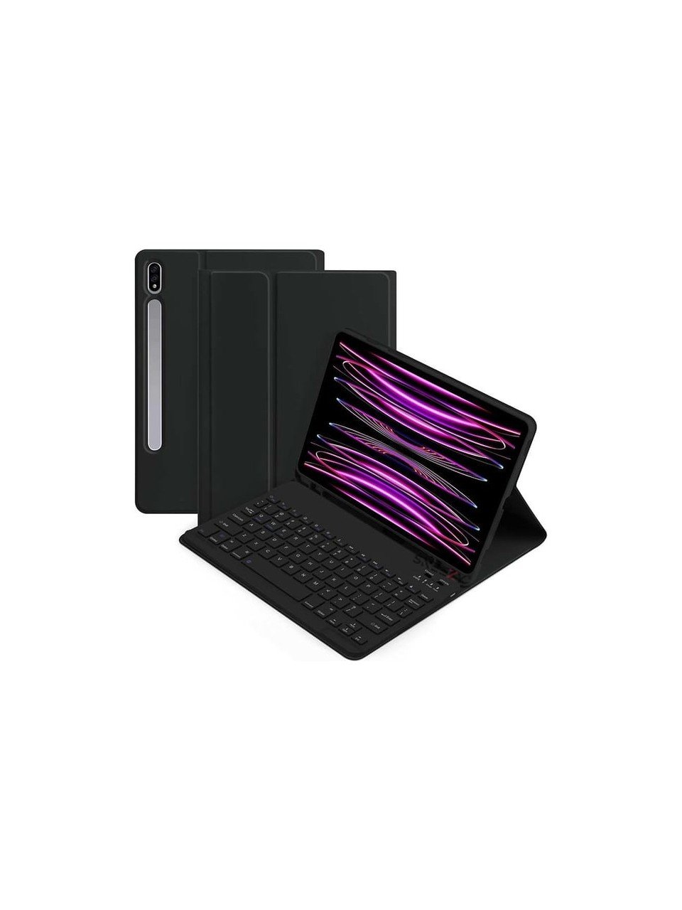 Samsung Galaxy Tab S7 Fe Rgb LED Işıklı Türkçe Karakterli Bluetooth Özellikli Kalemlikli Klavyeli Kılıf