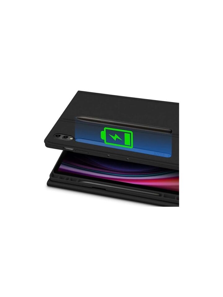 Samsung Galaxy Tab S7 Plus Rgb LED Işıklı Türkçe Karakterli Bluetooth Özellikli Kalemlikli Klavyeli Kılıf