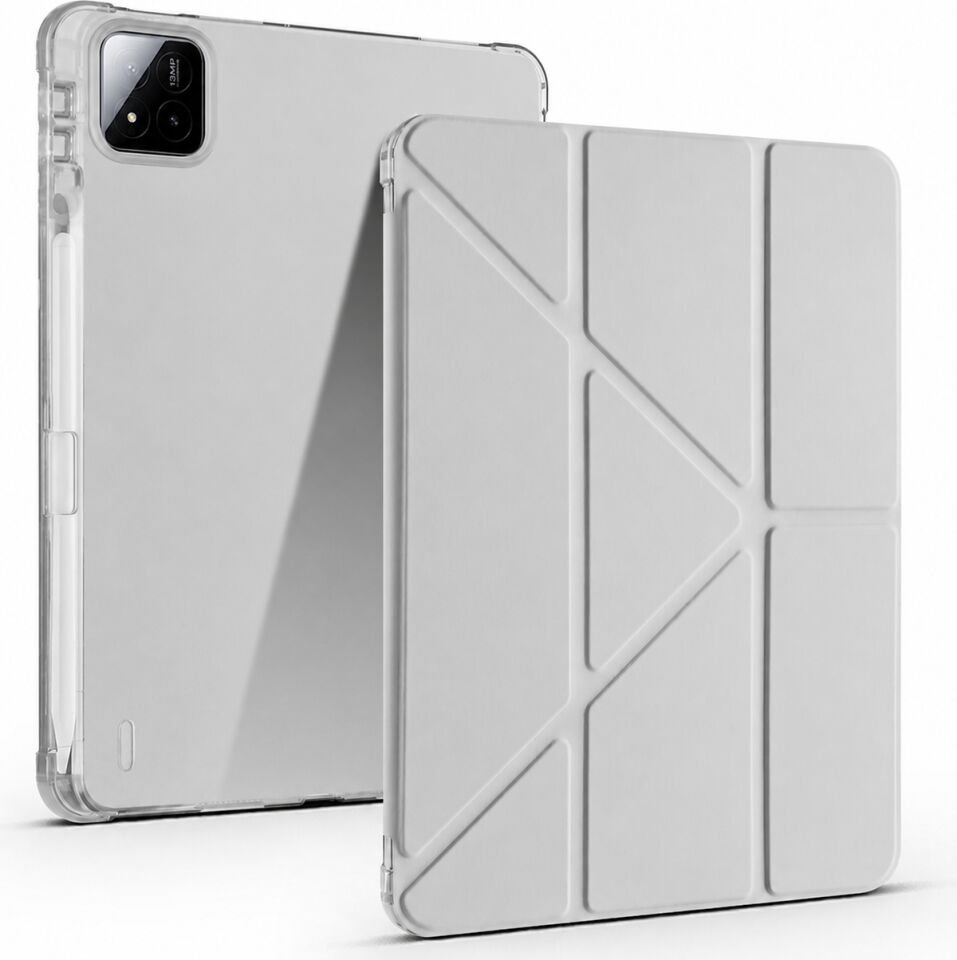 Xiaomi Pad 7 Yatay ve Dikey Standlı Antişok Köşe Korumalı Kalemlikli Origami Slikon Kılıf