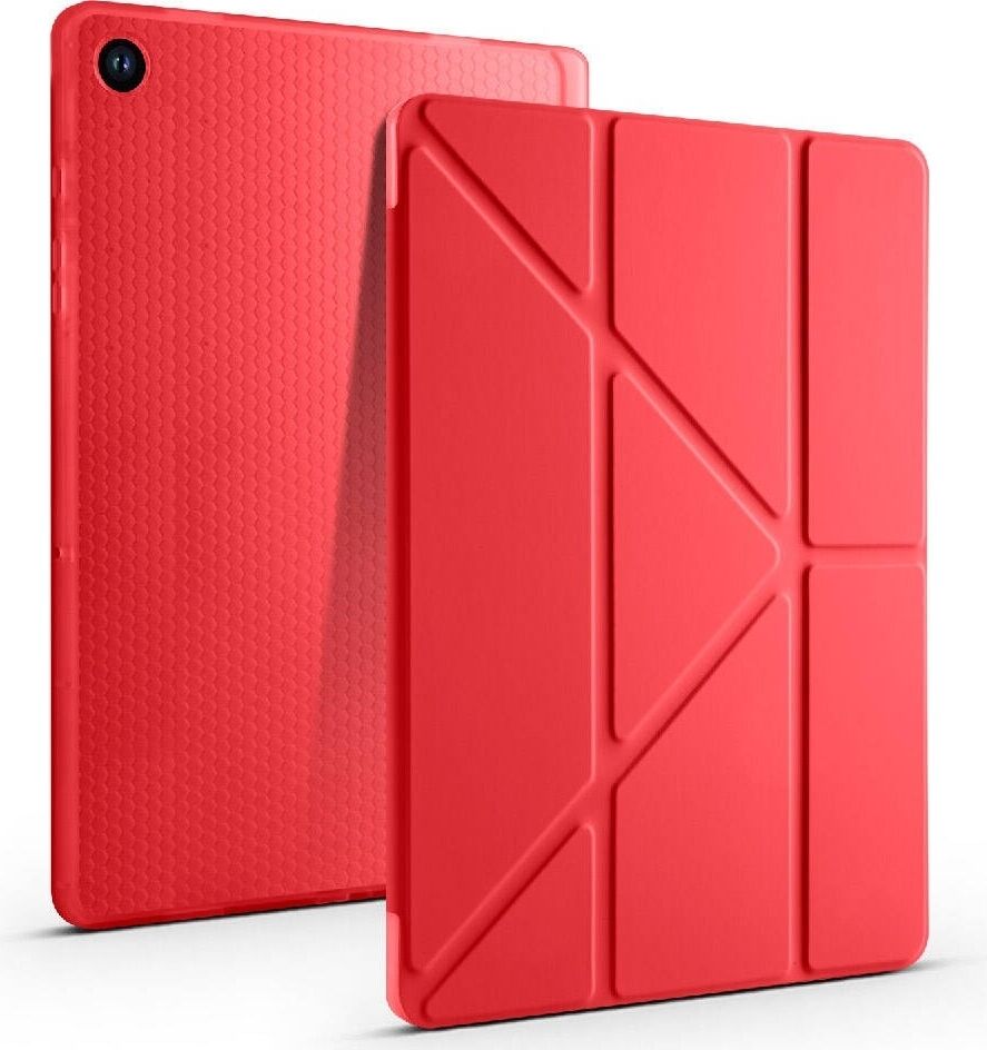 Samsung Galaxy Tab A11 8.7 Inc Uyumlu Yatay ve Dikey Standlı Antişok Köşe Korumalı Kalemlikli Origami Slikon Kılıf X130