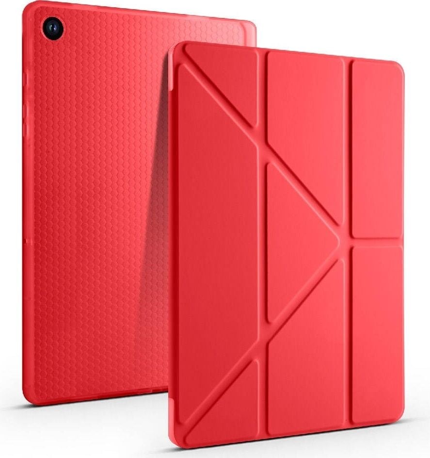 Samsung Galaxy Tab A11 8.7 Inc Uyumlu Yatay ve Dikey Standlı Antişok Köşe Korumalı Kalemlikli Origami Slikon Kılıf X130