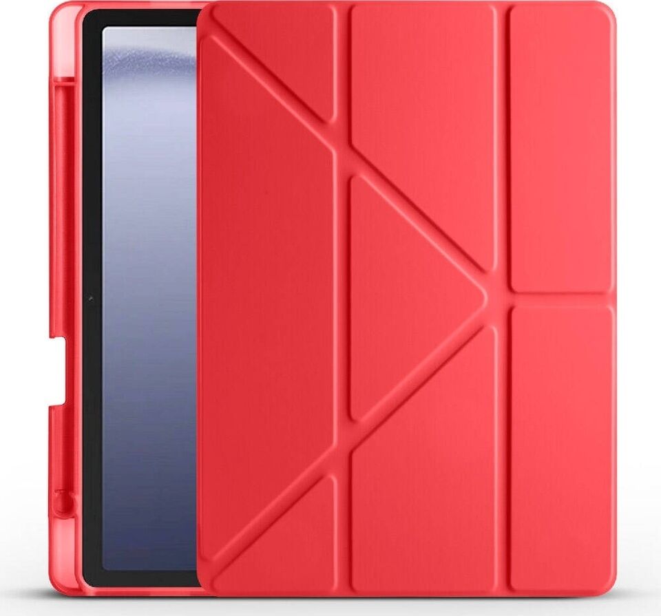 Samsung Galaxy Tab A11 8.7 Inc Uyumlu Yatay ve Dikey Standlı Antişok Köşe Korumalı Kalemlikli Origami Slikon Kılıf X130