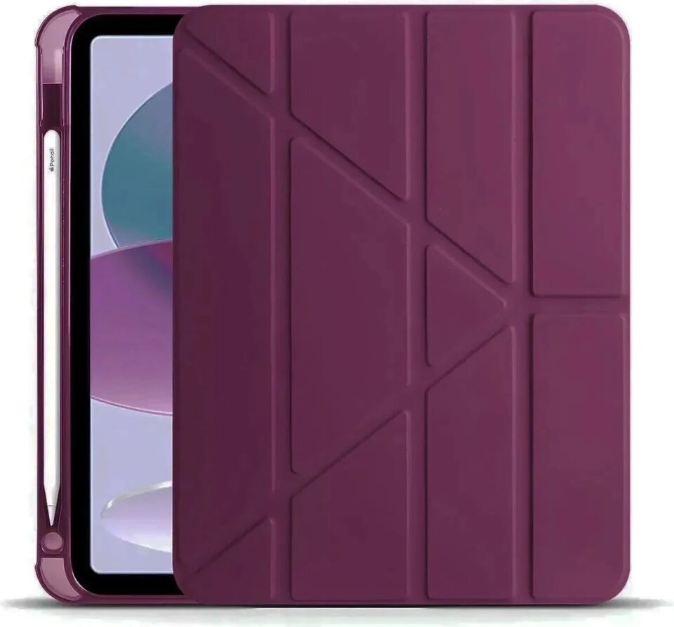 Apple iPad Air 11 M2 2024 Yatay ve Dikey Standlı Antişok Köşe Korumalı Kalemlikli Origami Slikon Kılıf A2902 A2903